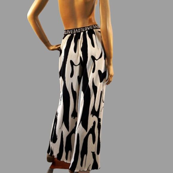 Shein High Waist Print Wide Leg Pants Boho Loose Casual Palazzo Trousers Sz 4 - Picture 5 of 12